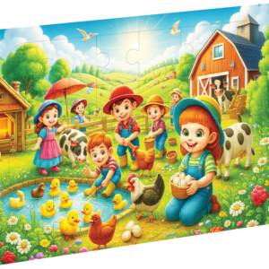 Ahşap Puzzle Çiftlikteki Çocuklar