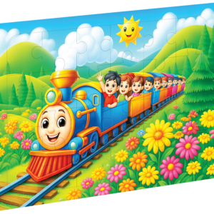 Ahşap Puzzle Renkli Tren